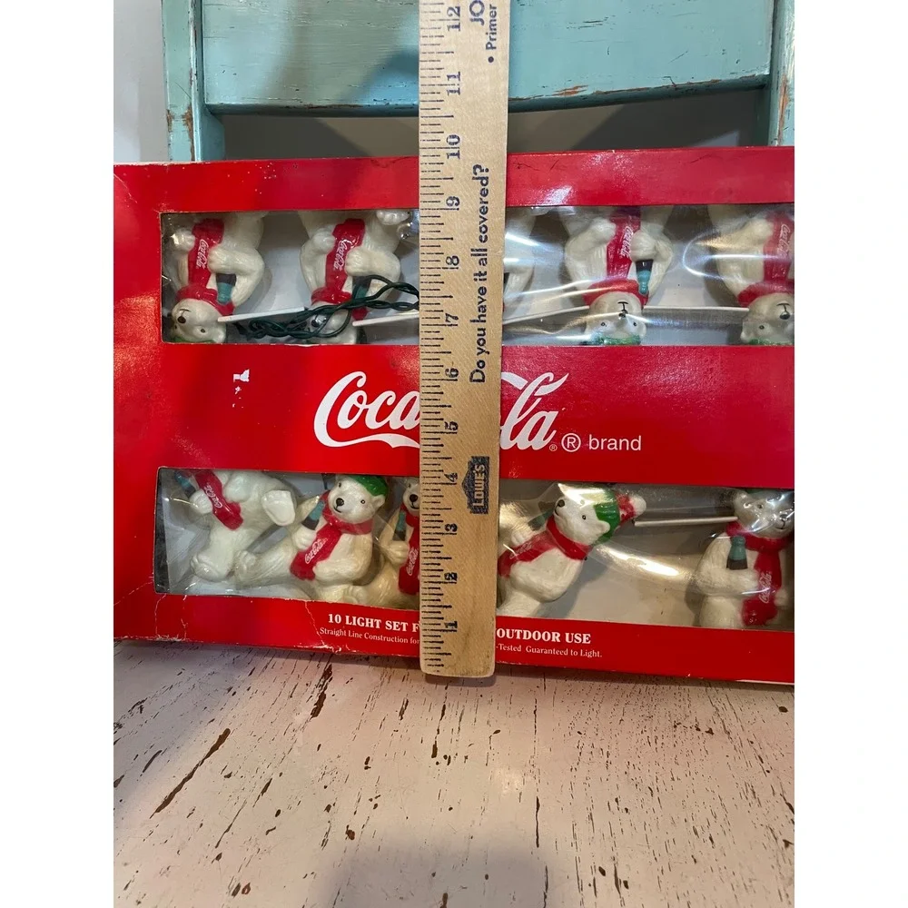 Vintage Coca-Cola Polar Bear Christmas Lights‎ 10 Light Set Indoor Outdoor 1998